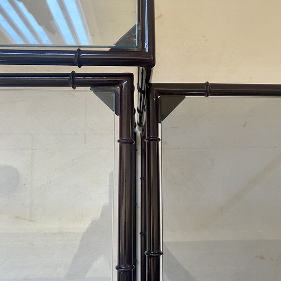 Image 1 of Vintage metalen nesttafel, bamboestijl, Italië 1970