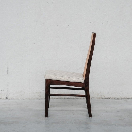 Image 1 of Set van 6 vintage rotan en essenhouten eetkamerstoelen, Denemarken 1980