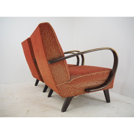 Image 1 of Paar Art Deco vintage fauteuils van Jindrich Halabala, Tsjecho-Slowakije 1940