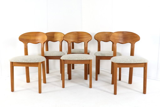 6X Juul Kristensen Deens Massieve Stoelen 'Them' Vintage