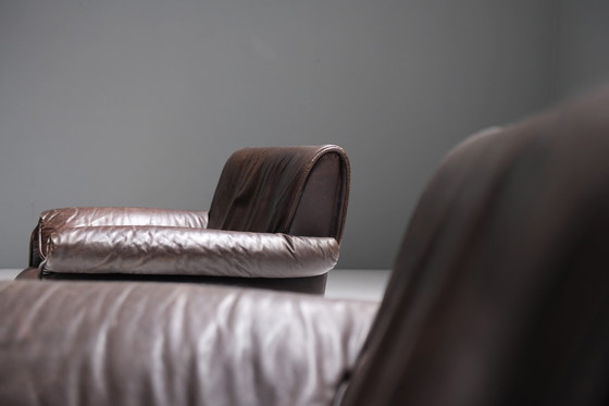 Image 1 of Vintage DS-14 stoelen in donkerbruin leer van Team De Sede voor De Sede