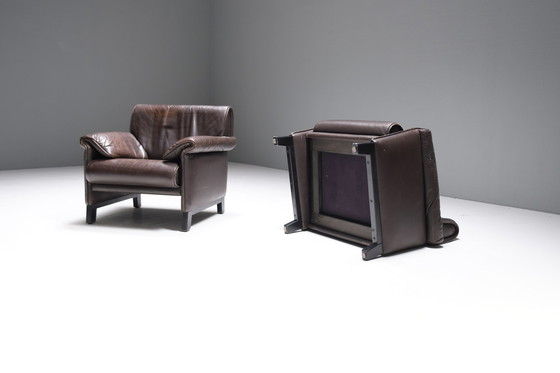Image 1 of Vintage DS-14 stoelen in donkerbruin leer van Team De Sede voor De Sede