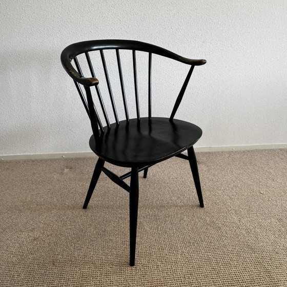 Image 1 of Mcm Zwart Ercol 449A Pijl Stoel