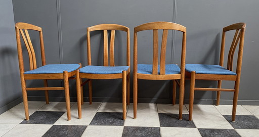 4X Ekstrom Eiken Eetkamerstoelen Voor Johansson & Soner Zweden 1960S