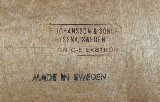 Image 1 of 4X Ekstrom Eiken Eetkamerstoelen Voor Johansson & Soner Zweden 1960S