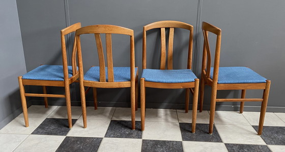 Image 1 of 4X Ekstrom Eiken Eetkamerstoelen Voor Johansson & Soner Zweden 1960S