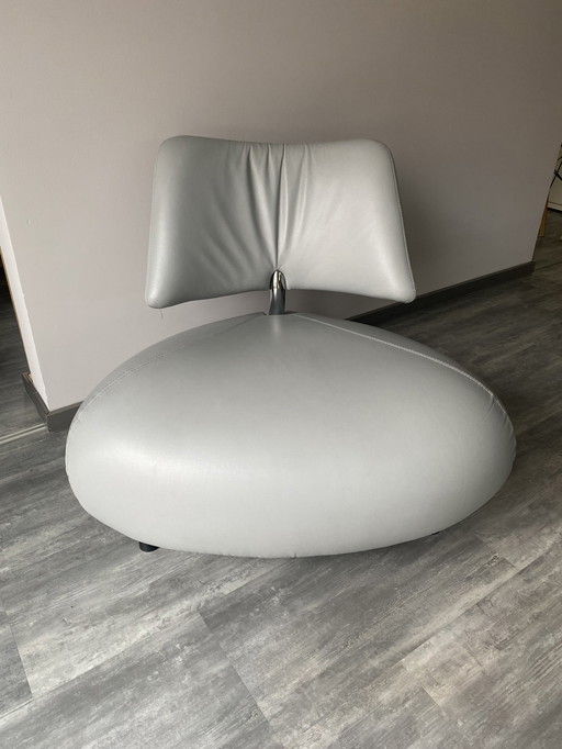 Leolux Pallone leren fauteuil grijs