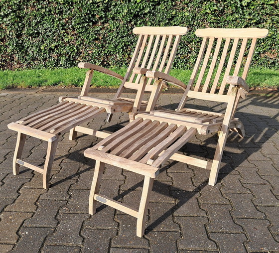 Image 1 of 2 Skagerak Teakhouten Deckchairs, Inklapbaar