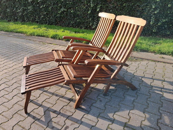 Image 1 of 2 Skagerak Teakhouten Deckchairs, Inklapbaar