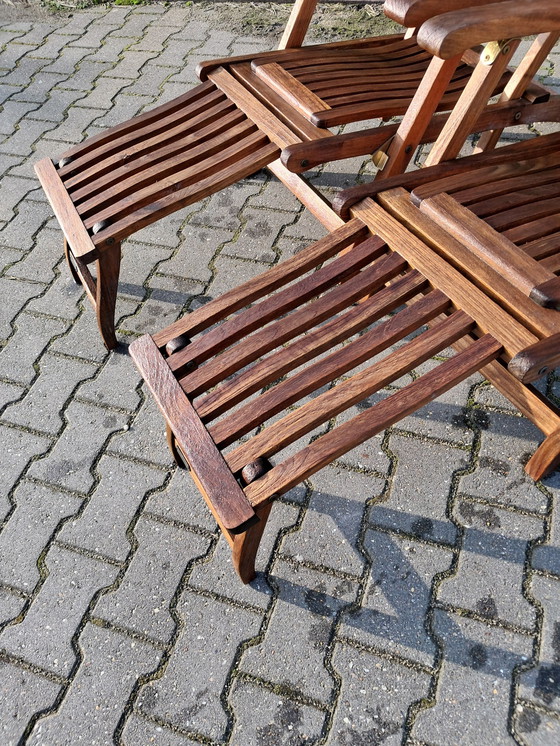 Image 1 of 2 Skagerak Teakhouten Deckchairs, Inklapbaar