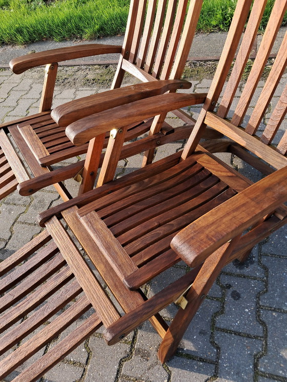 Image 1 of 2 Skagerak Teakhouten Deckchairs, Inklapbaar