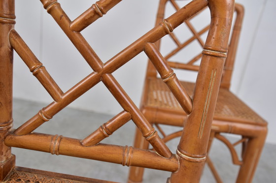 Image 1 of 2x Vintage faux bamboe kinderstoelen
