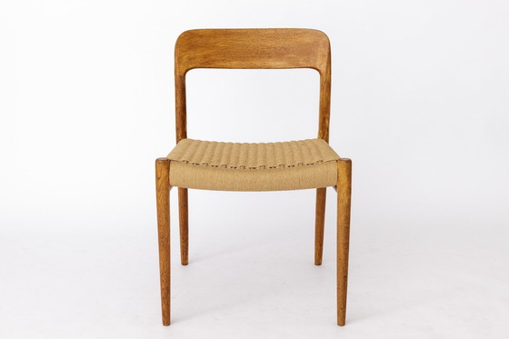 Image 1 of Vintage Deense Niels Moller Stoel Nr. 75 - 1950S Eik, Mid Century Modern Ontwerp, Verzamelobject