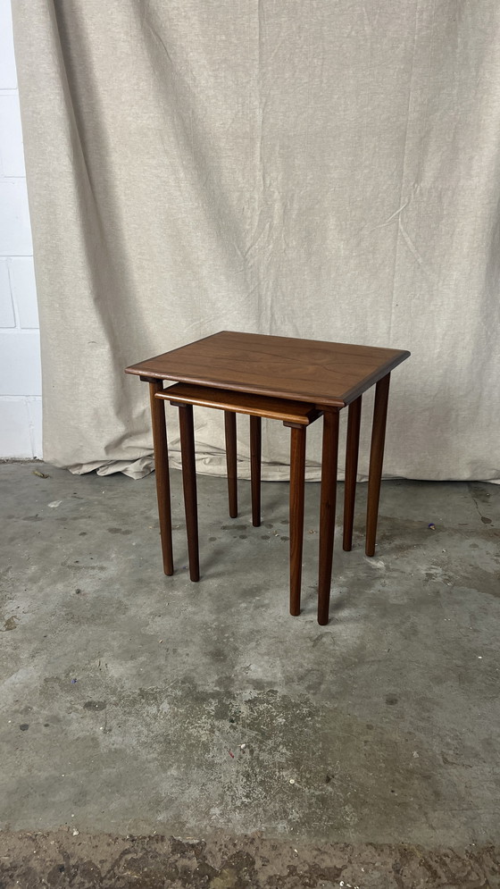 Image 1 of Fabian Teak Vintage mid century modern bijzet / nacht tafeltje 70s