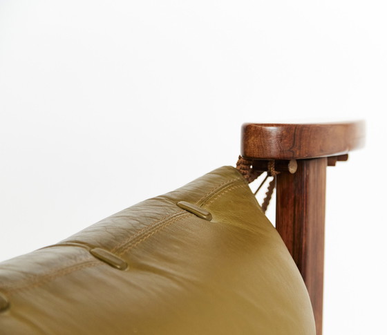 Image 1 of Jean Gillon "Jangada" Loungestoel & Ottoman Voor Italma Houtkunst, 1968