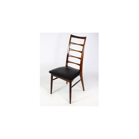 Image 1 of Set van 4 vintage rozenhouten stoelen met hoge rugleuning van Niels Kofoed, jaren 1960