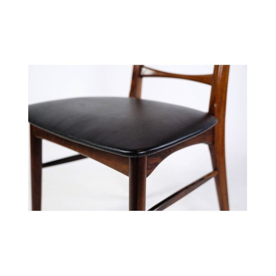 Image 1 of Set van 4 vintage rozenhouten stoelen met hoge rugleuning van Niels Kofoed, jaren 1960