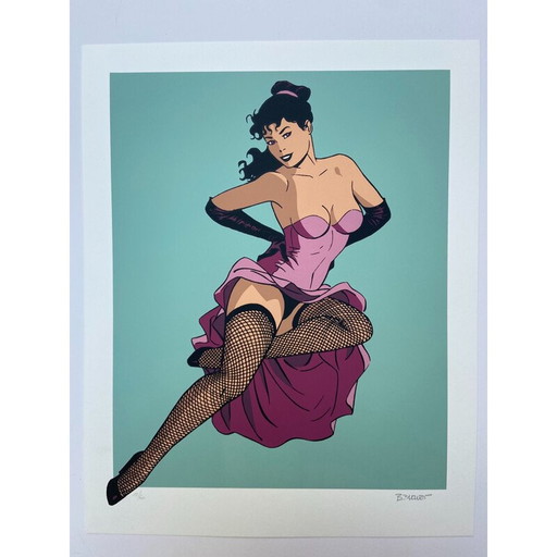 Vintage pin-up print van Philippe Berthet