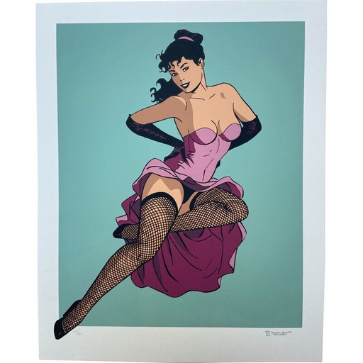 Vintage pin-up print van Philippe Berthet