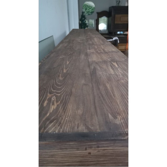 Image 1 of Houten highboard met 4 schuifdeuren, 1950