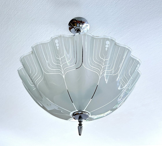 Image 1 of Art Deco Glazen Hanglamp