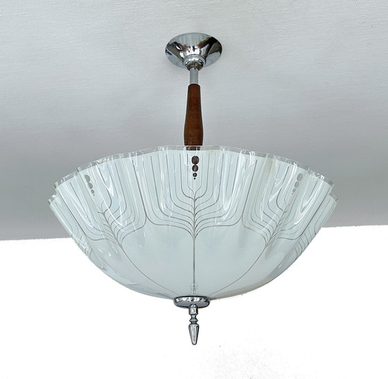 Image 1 of Art Deco Glazen Hanglamp