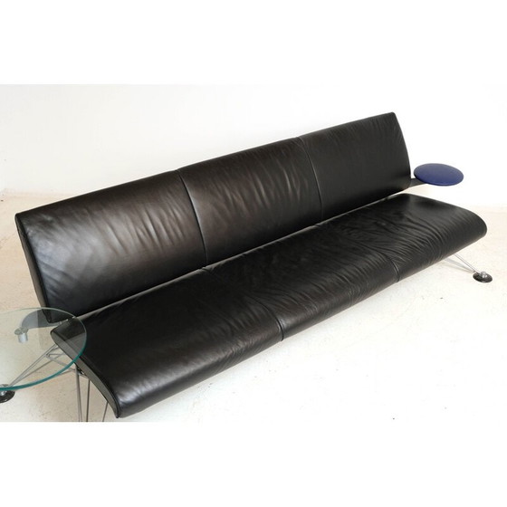 Image 1 of Vintage lederen Wing 3-seter sofa van Roy Fleetwood voor Vitra, jaren 1990