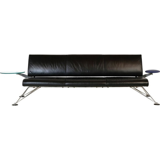 Image 1 of Vintage lederen Wing 3-seter sofa van Roy Fleetwood voor Vitra, jaren 1990