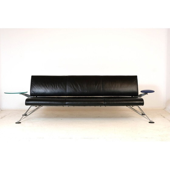 Image 1 of Vintage lederen Wing 3-seter sofa van Roy Fleetwood voor Vitra, jaren 1990