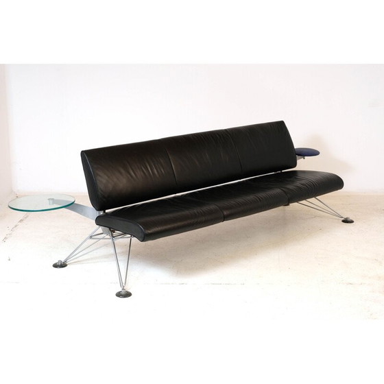 Image 1 of Vintage lederen Wing 3-seter sofa van Roy Fleetwood voor Vitra, jaren 1990