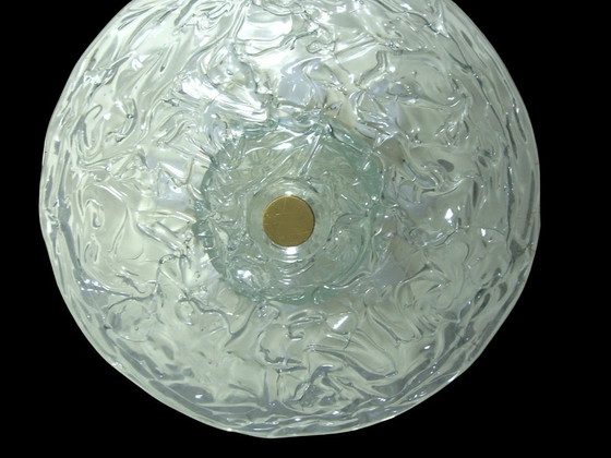 Image 1 of Grote Plafond Hanglamp, Barovier I Toso, Mid Century Modern, Art Deco, Post Modern, Murano Kristal, Tamboerijn, Messing, Crys