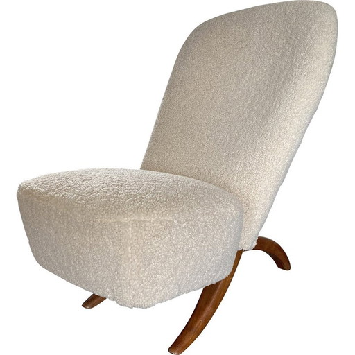 Vintage Scandinavische fauteuil in wol van Theo Ruth voor Artifort, 1950