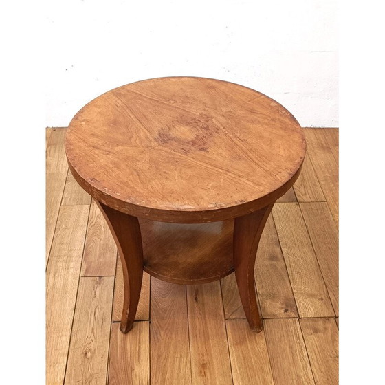 Image 1 of Vintage houten bijzettafel met 2 bladen