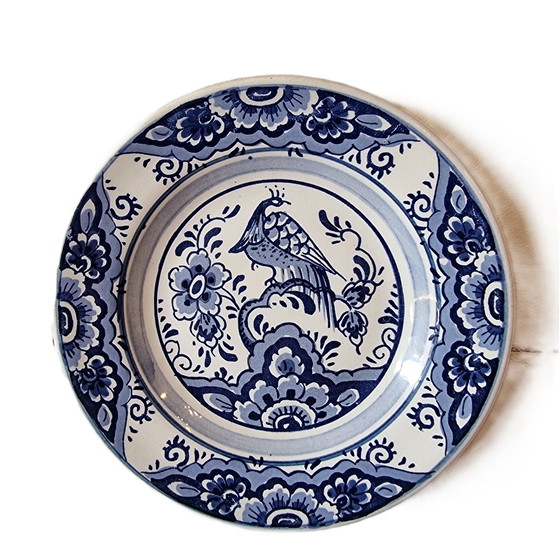 Image 1 of Delft blauw wandbord uit de jaren 30