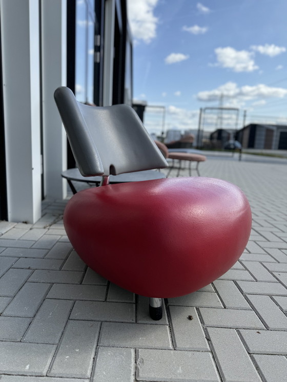 Image 1 of Leolux Pallone Fauteuil In & Outdoor Rood Grijs 