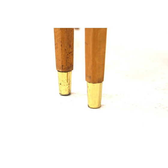 Image 1 of Set van 4 vintage stoelen van beukenhout en stof, Zweden 1960