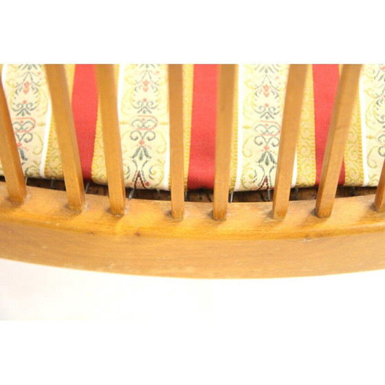 Image 1 of Set van 4 vintage stoelen van beukenhout en stof, Zweden 1960