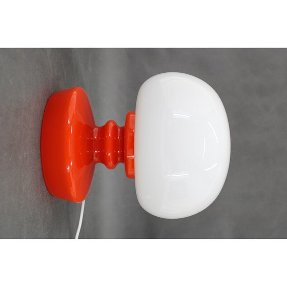 Image 1 of Vintage paddestoel tafellamp in opaline glas van Stepan Tabery, Tsjecho-Slowakije 1970