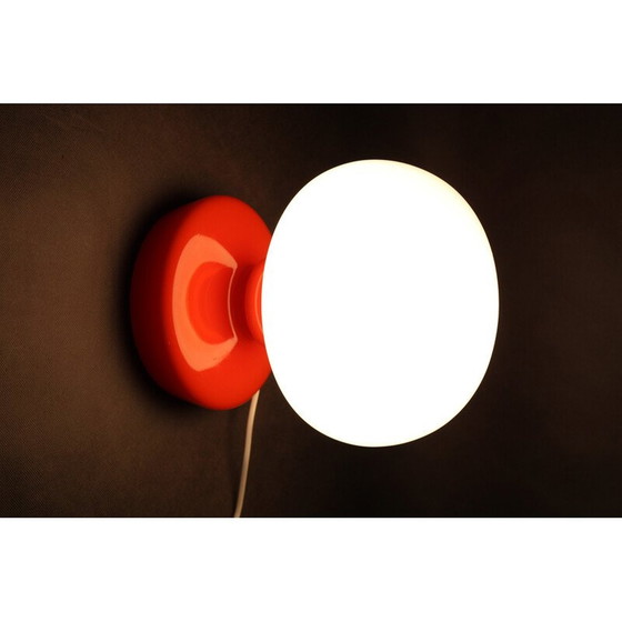 Image 1 of Vintage paddestoel tafellamp in opaline glas van Stepan Tabery, Tsjecho-Slowakije 1970