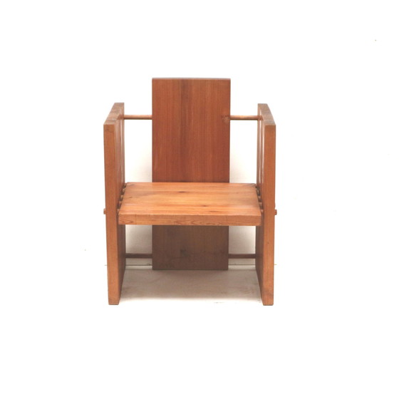 Image 1 of 3X Zeer Zeldzame Modernistische Brutalist Fauteuil Van Architect Fritz Zeiger