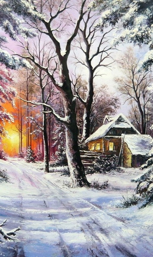 Tomasz Kachelski "Winter in de avond".