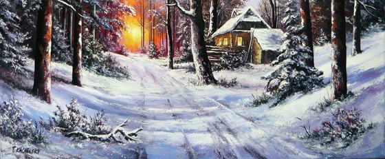 Image 1 of Tomasz Kachelski "Winter in de avond".