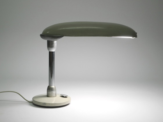 Image 1 of Grote zeer zeldzame zware 1940 Streamline Design tafellamp uit de VS