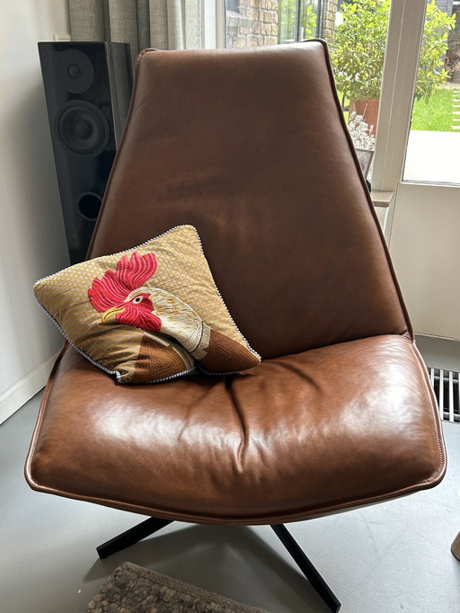 Cartel Fauteuil Living Smile - Bruin Leer