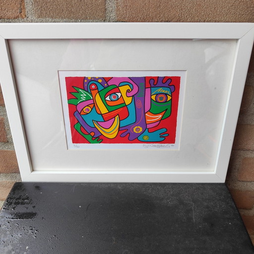 Marianne Naerebout acryl, zeefdruk 7/50 plaatje – lithos zeefdrukken, Modern (photo 2 of 5)