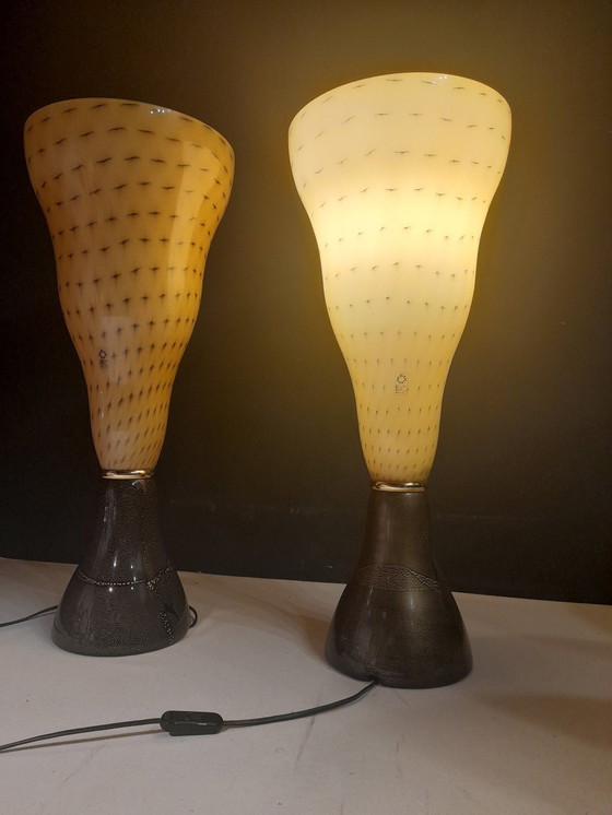 Image 1 of 2x Vintage tafellampen van Leucos Italië