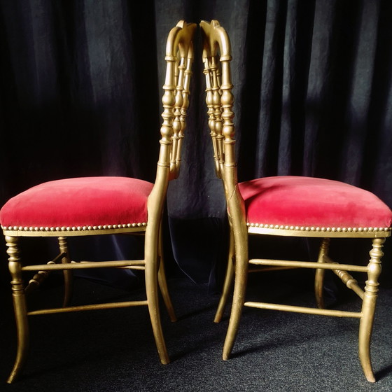 Image 1 of Twee Napoleon III Opera Theater Stoelen