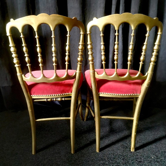 Image 1 of Twee Napoleon III Opera Theater Stoelen