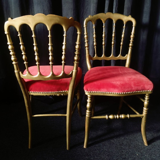 Image 1 of Twee Napoleon III Opera Theater Stoelen