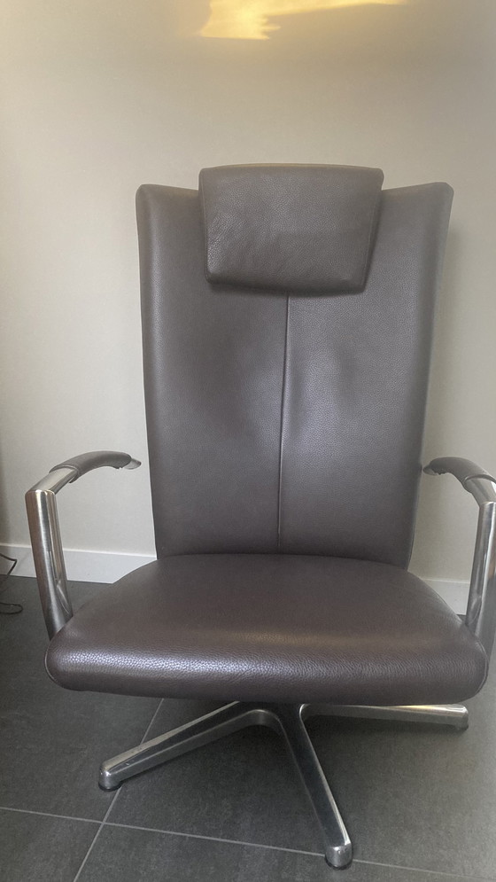 Image 1 of Leren Relaxfauteuil Van Gealux. Rugleuning Verstelbaar